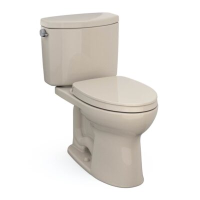 TOTO Drake® II Two-Piece Elongated 1.28 GPF Universal Height Toilet with CEFIONTECT and SS124 SoftClose Seat, WASHLET+ Ready, Bone