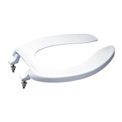 TOTO Elongated Open Front Commerical Toilet Seat without Lid, Cotton White