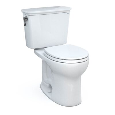TOTO Drake® Transitional Two-Piece Round 1.28 GPF Universal Height TORNADO FLUSH® Toilet with CEFIONTECT®, Cotton White