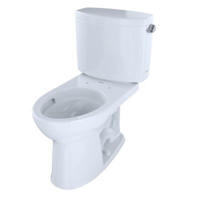 TOTO Drake® II Two-Piece Elongated 1.28 GPF Universal Height Toilet with CEFIONTECT and Right-Hand Trip Lever, Cotton White