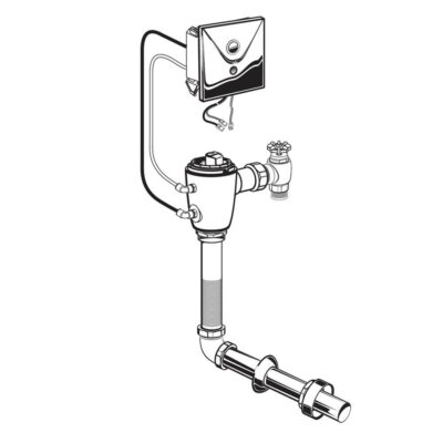 American Standard Ultima Selectronic Concealed Toilet Flush Valve, Base Model, Piston-Type, 1.28 gpf/4.8 Lpf