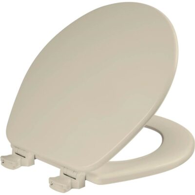 Bemis Church Round Enameled Wood Toilet Seat in Bone with Easy-Clean® Hinge