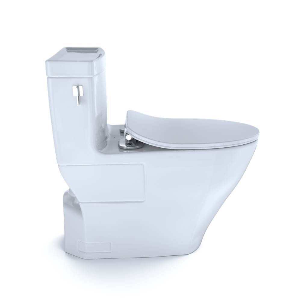 TOTO Legato® One-Piece Elongated 1.28 GPF Toilet with CEFIONTECT® and SoftClose® Seat, WASHLET®+ Ready, Cotton White - Image 6