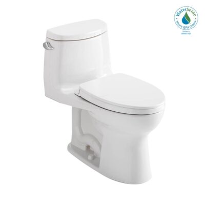 TOTO TOTO® UltraMax® II One-Piece Elongated 1.28 GPF Universal Height Toilet with Right Hand Trip Lever, CEFIONTECT and SS124 SoftClose Seat, WASHLET+ Ready, Cotton White