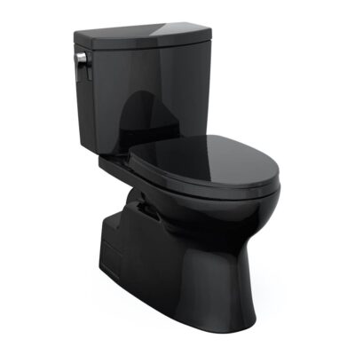 TOTO Vespin® II 1G Two-Piece Elongated 1.0 GPF Universal Height Toilet with SS124 SoftClose Seat, WASHLET+ Ready, Ebony