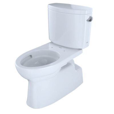 TOTO Vespin® II Two-Piece Elongated 1.28 GPF Universal Height Skirted Toilet with CEFIONTECT and Right-Hand Trip Lever, Cotton White