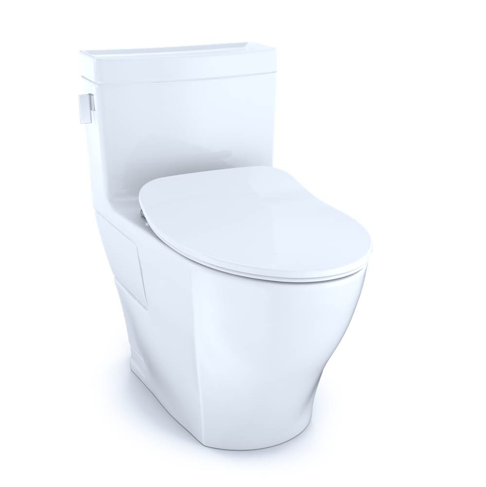 TOTO Legato® One-Piece Elongated 1.28 GPF Toilet with CEFIONTECT® and SoftClose® Seat, WASHLET®+ Ready, Cotton White