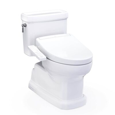 TOTO WASHLET®+ Eco Guinevere® Elongated 1.28 GPF Universal Height Toilet with S2 Bidet Seat, Cotton White