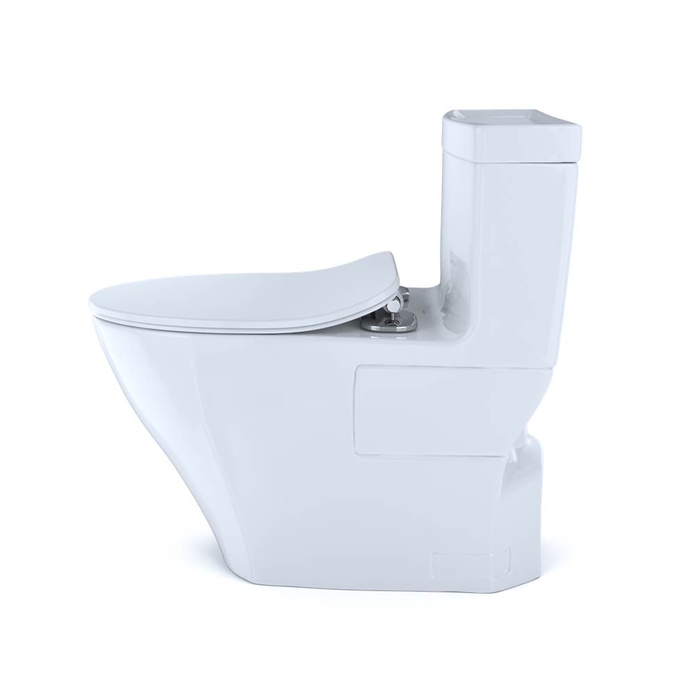 TOTO Legato® One-Piece Elongated 1.28 GPF Toilet with CEFIONTECT® and SoftClose® Seat, WASHLET®+ Ready, Cotton White - Image 5