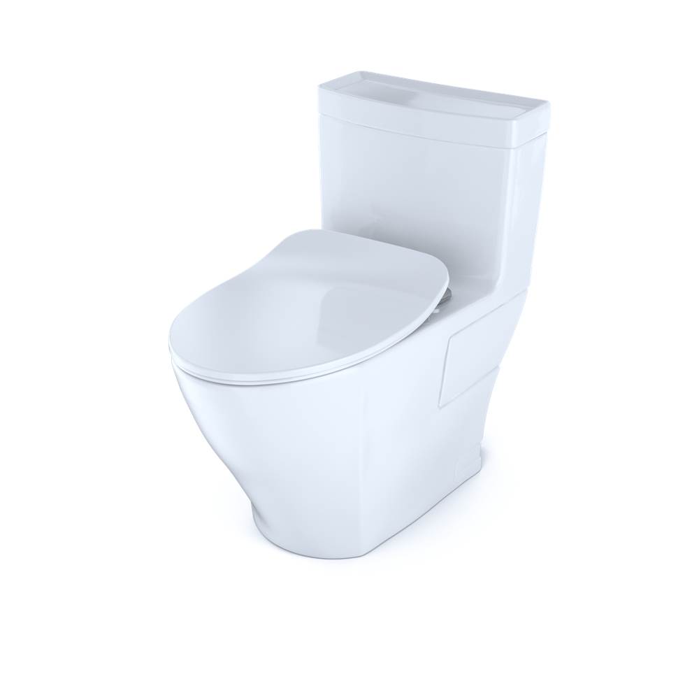 TOTO Legato® One-Piece Elongated 1.28 GPF Toilet with CEFIONTECT® and SoftClose® Seat, WASHLET®+ Ready, Cotton White - Image 4