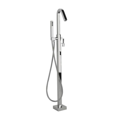 Aquabrass X77N85 Xsquare Floormount Tub Filler With Handshower - Trim Only