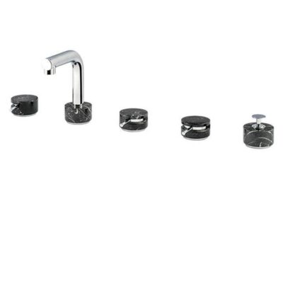 Aquabrass Ur06 Marmo-Urban 5Pc Deckmount Tub Filler With Handshower-Black