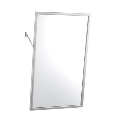 Bobrick Tilting Mirror, Stainless Steel Frame - 18'' Wide x 30'' High