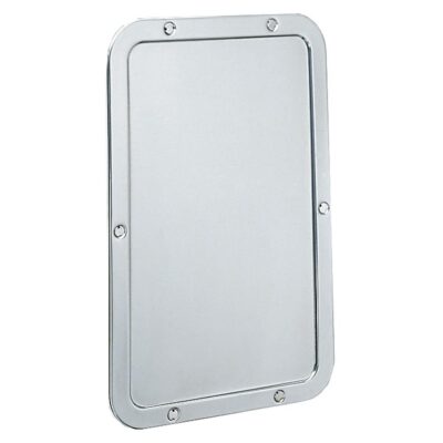 Bobrick Frameless Stainless Steel Mirror, Front Mounting