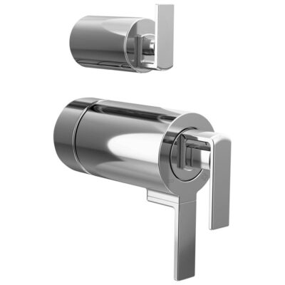 Brizo TempAssure Thermostatic Valve with Integrated Diverter Trims Handle Kit - Gap Lever Polished Chrome