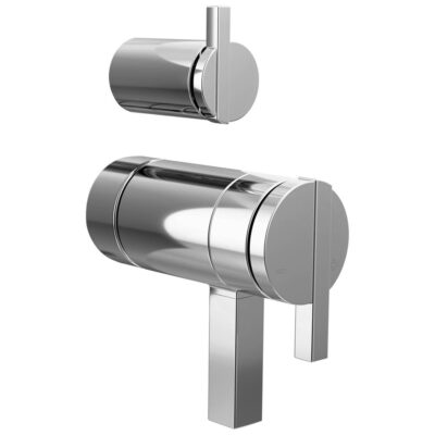 Brizo TempAssure Thermostatic Valve with Integrated Diverter Trims Handle Kit - Lunar Polished Chrome