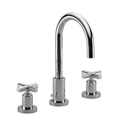 Dornbracht Tara Three-Hole Lavatory Mixer With Drain In Black Matte