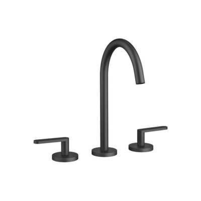 Dornbracht Meta Three-Hole Lavatory Mixer With Drain In Black Matte