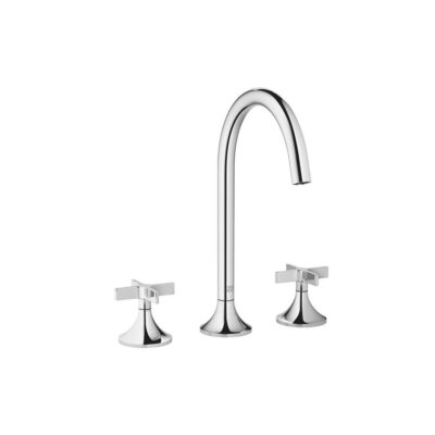Dornbracht Three-Hole Lavatory Mixer With Drain In Brushed Durabrass