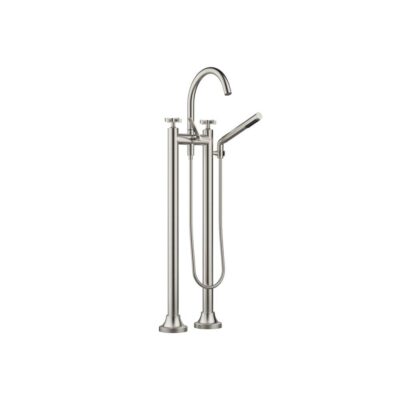 Dornbracht VAIA Two-Hole Tub Mixer For Freestanding Installation With Hand Shower Set In Platinum Matte
