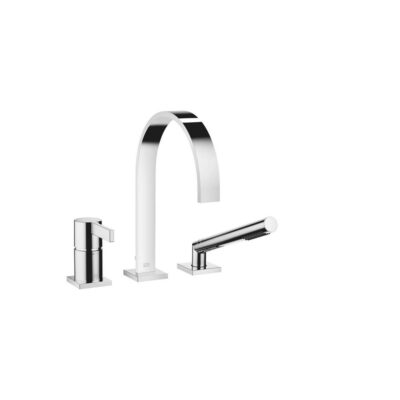 Dornbracht MEM Three-Hole Single-Lever Tub Mixer For Deck-Mounted Tub Installation In Polished Chrome