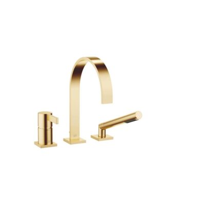 Dornbracht MEM Three-Hole Single-Lever Tub Mixer For Deck-Mounted Tub Installation In Brushed Durabrass