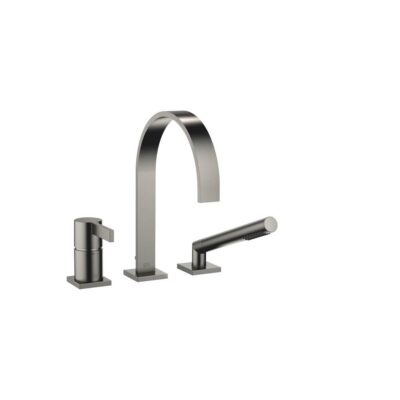 Dornbracht MEM Three-Hole Single-Lever Tub Mixer For Deck-Mounted Tub Installation In Dark Platinum Matte