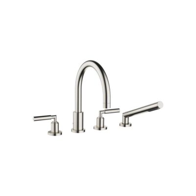Dornbracht Tara Deck-Mounted Tub Mixer, With Hand Shower Set For Deck-Mounted Tub Installation In Platinum Matte