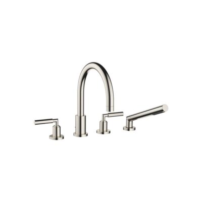 Dornbracht Tara Deck-Mounted Tub Mixer, With Hand Shower Set For Deck-Mounted Tub Installation In Platinum