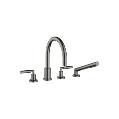 Dornbracht Tara Deck-Mounted Tub Mixer, With Hand Shower Set For Deck-Mounted Tub Installation In Dark Platinum Matte