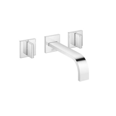 Dornbracht Wall-Mounted Three-Hole Lavatory Mixer Without Drain In Brushed Durabrass