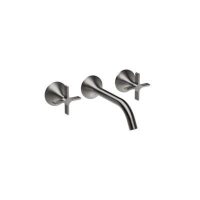 Dornbracht VAIA Wall-Mounted Three-Hole Lavatory Mixer Without Drain In Dark Platinum Matte