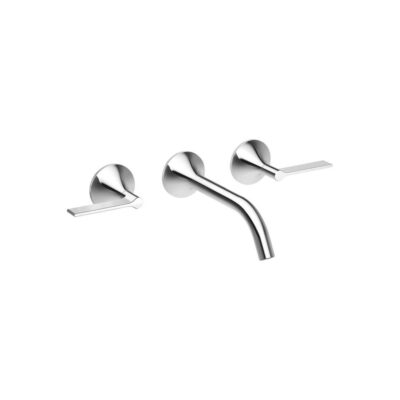 Dornbracht Wall-Mounted Three-Hole Lavatory Mixer Without Drain In Brushed Durabrass