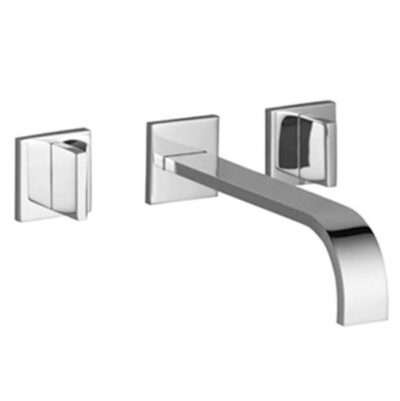 Dornbracht MEM Wall-Mounted Three-Hole Lavatory Mixer Without Drain In Dark Platinum Matte