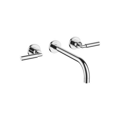 Dornbracht Wall-Mounted Three-Hole Lavatory Mixer Without Drain In Brushed Durabrass