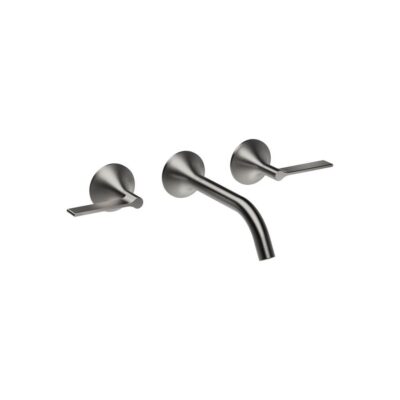 Dornbracht VAIA Wall-Mounted Three-Hole Lavatory Mixer Without Drain In Dark Platinum Matte