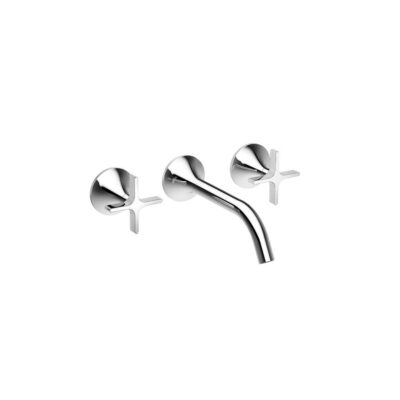Dornbracht VAIA Wall-Mounted Three-Hole Lavatory Mixer Without Drain In Polished Chrome