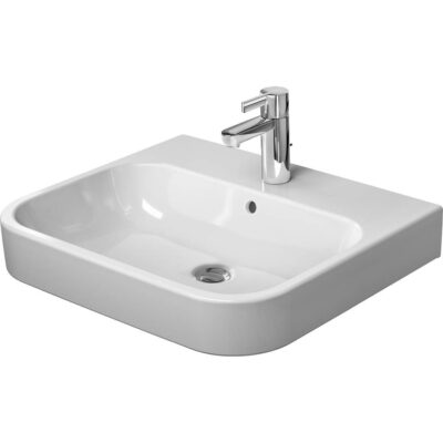 Duravit Duravit Happy D.2 23 5/8'' Rectangular Wall Mounted Sink in White with Single Faucet Hole and with Overflow