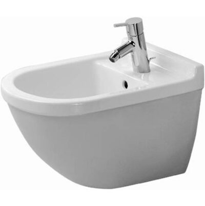Duravit Duravit Starck 3 Single Hole Horizontal Spray Wall Mount Bidet in White