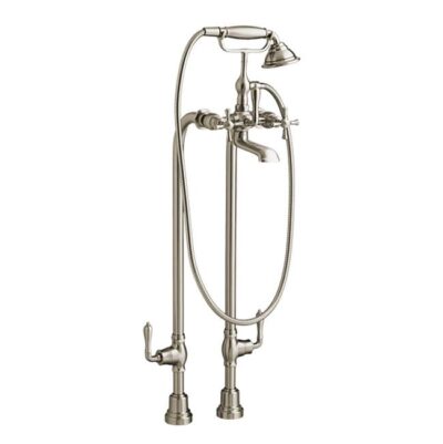 DXV Transitional Floor Mount Bathtub Filler with Hand Shower and Randall® Cross Handles