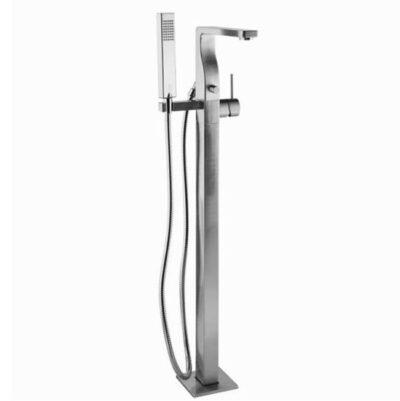 DXV Equility® Square Floor Mount Bathtub Filler with Hand Shower and Lever Handle