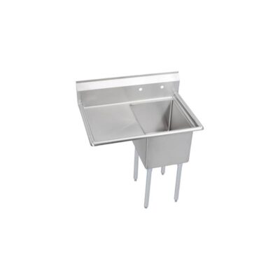 Elkay 1 Compartment Sink, 37X26 OA, 16X20 Bowl, 14 Deep, Left 18'' DB, SS Legs, 16 GA 300 Series SS, NSF