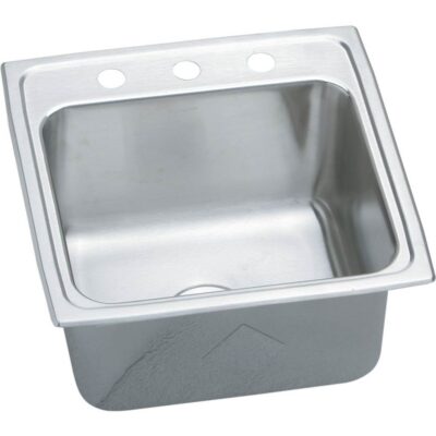Elkay 18 Gauge Stainless Steel 19.5'' x 19'' x 10.125'' Single Bowl Top Mount Laundry/Utility Sink