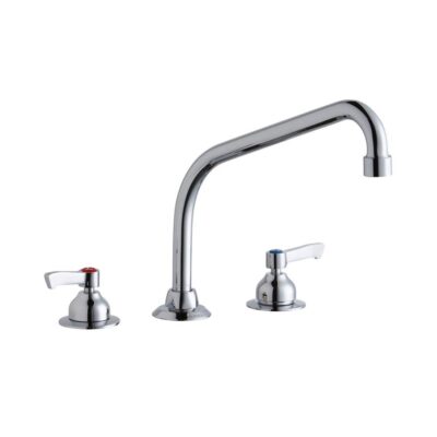 Elkay 8'' Centerset with Concealed Deck Faucet with 10'' High Arc Spout 2'' Lever Handles Chrome