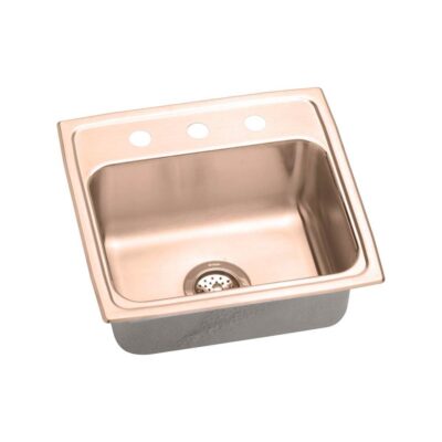 Elkay 18 Gauge CuVerro antimicrobial copper 19.5'' x 19'' x 6.5'' Single Bowl Drop-in Sink