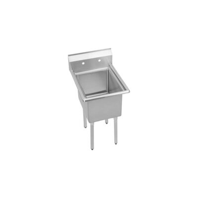 Elkay 1 Compartment Sink, 25X26 OA, 20X20 Bowl, 12 Deep, No DBs, SS Legs, 18 GA 300 Series SS, NSF
