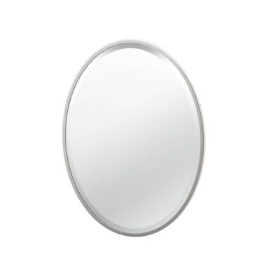 Gatco Flush Mount EZ Hanging 27.5''H Framed Oval Mirror, Satin Nickel