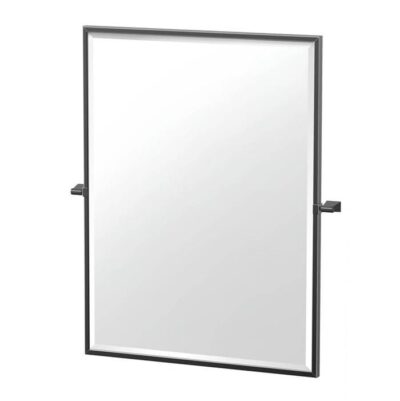Gatco Bleu 25''H Framed Rectangle Mirror, Matte Black
