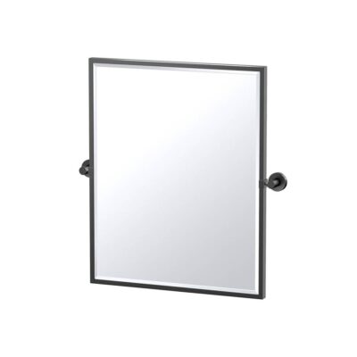 Gatco Glam 25''H Framed Rectangle Mirror, Matte Black