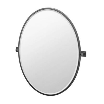 Gatco Elevate 27.5''H Framed Oval Mirror, Matte Black